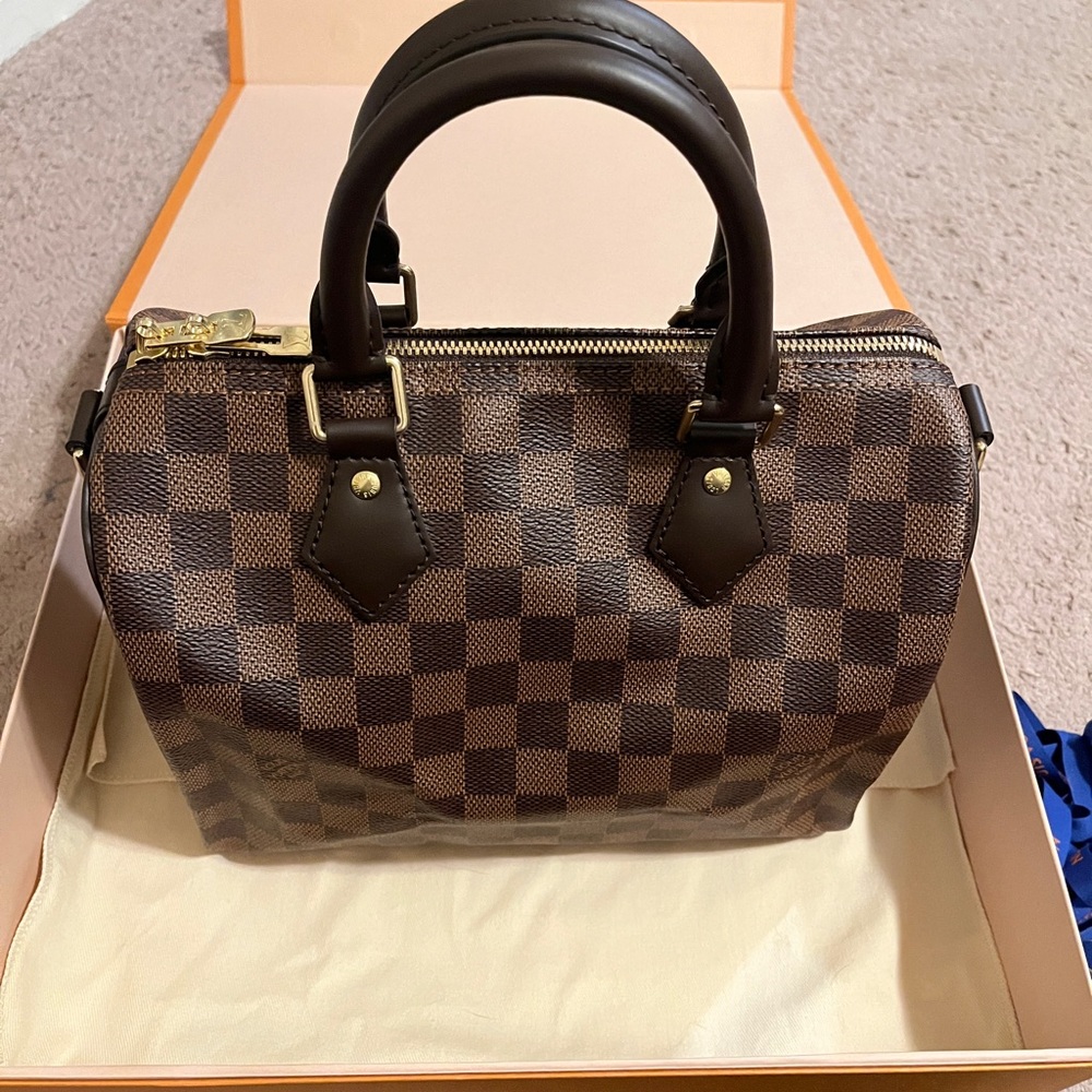 💕SOLD-Louis Vuitton Damier Ebene Speedy 25 Bandouliere